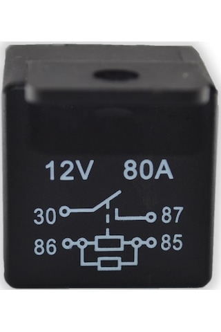 12V 80A Kalın Bacak Güç Rölesi 4 Fişli
