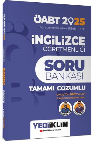 Yediiklim Yayınları 2025 Öabt İngilizce Öğretmenliği Tamamı Çözümlü Soru Bankası