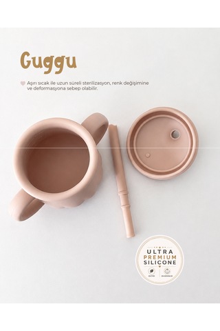 Tgm Baby Guggu Ultra Premium Silikon Pipetli Alıştırma Bardağı 200 Ml Kum Beji