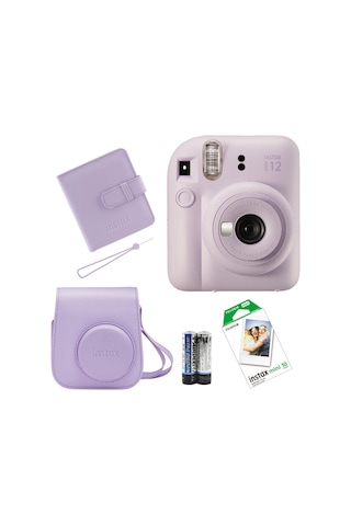 Fujifilm Instax Mini 12 Fotoğraf Makinesi + Askı + Pil + Çanta + 10'lu Film + Albüm