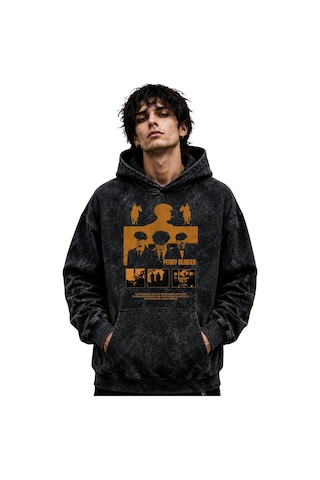 Sevbano Peaky Blinders Tommy Shelby Dizi Baskılı Unisex Oversize Premium Siyah