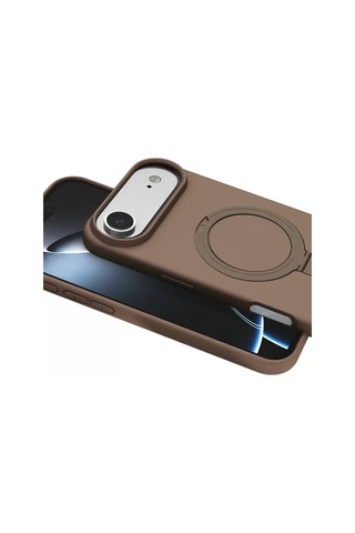 Newface Apple Uyumlu iPhone 17 Air Regal Magsafe Standlı Kapak - Çöl Titanyum Arka Kapak