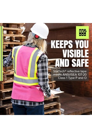 Kadınlar İçin Güvenlik Yeleği - 9 Cepli - Hi-vis Startech Yansıtıcı Bant - Sınıf 2 Ansı - Birden Fazla Renk Genel