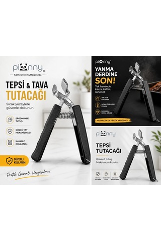 Pionny Pratik Tepsi Tava Ve Tencere Tutacağı Siyah Çok Renkli
