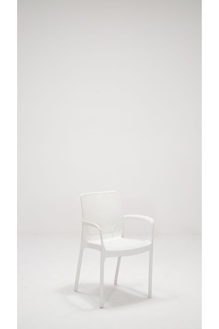 2 Adet Rattan Lüx Beyaz Sandalye / Balkon-Bahçe-Teras Beyaz