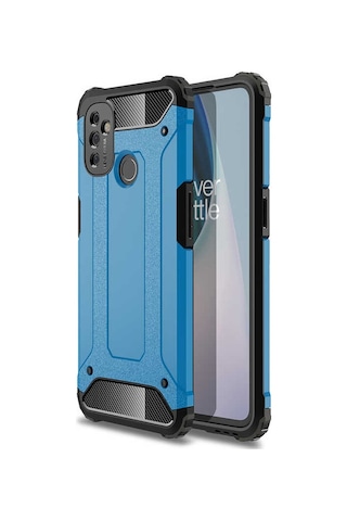 Noktaks - One Plus Uyumlu One Plus Nord N100 - Kılıf Çift Katman Zırh Tank Crash Military Kapak - Kırmızı