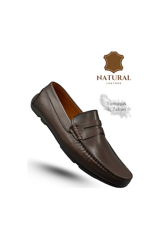 Sermoda Erkek Loafer - Hakiki Deri Rok Loafer Erkek Ayakkabı Kahve