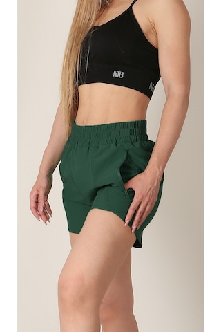 Nature The Brand Kadın Spor Şortu Rahat Kalıp Çok Amaçlı Fitness Koşu Şortu,nefes Alan Esnek Şort Yeşil