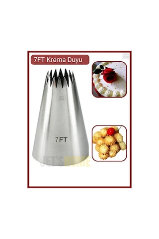 7ft Krema Duyu Büyük Boy Pasta Duyu Paslanmaz Çelik 35x18x50 Mm Metalik Gri