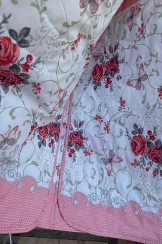 Sofline Çift Kişilik Çok Amaçlı Pike, Yazlık Pike, Desenli Pike, Yatak Örtüsü Pike 195x220cm Pembe