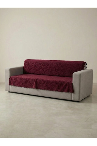 Sofline Kaymaz Tabanlı Tay Tüyü Çekyat, Koltuk, Kanepe Örtüsü 175x210cm Bordo
