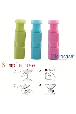 Microcase Plastik Poşet Saklama Malzemesi Ağız Kapama Aleti Kıskacı - Al5306 20 Adet