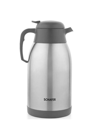 Schafer Çelik Termos 2 Litre Gri Renk Gri