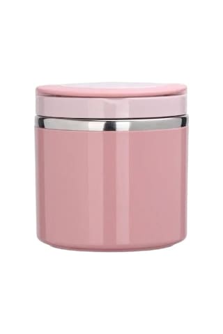 Paslanmaz Çelik Vakumlu Termal Yemek Kabı, Taşınabilir Öğle Yemeği Saklama Kutusu, Çorba Ve Sıcak Yemekler İçin Kapaklı Bento Kutusu, Isı Koruyucu Termos Özellikli Pratik Yemek Kapları Pembe