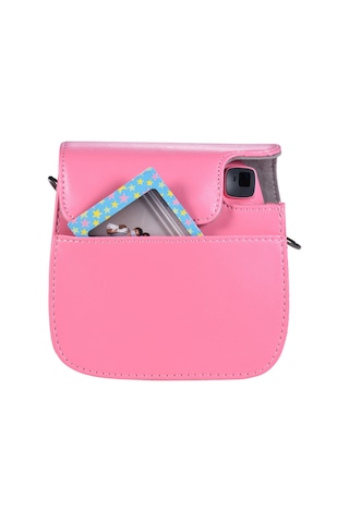 Vkemall Fujifilm Instax Mini 9/8/8+ Kamera Kılıfı, Pu Materyal, Su Ve Toz Dayanıklı, Çanta Ve Askı Kayışı İle, Flamingo Pembe