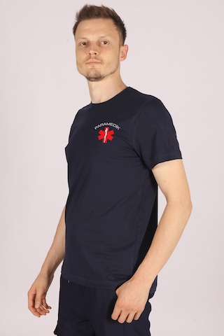 Lacivert Paramedik Bisiklet Yaka Tişört Unisex