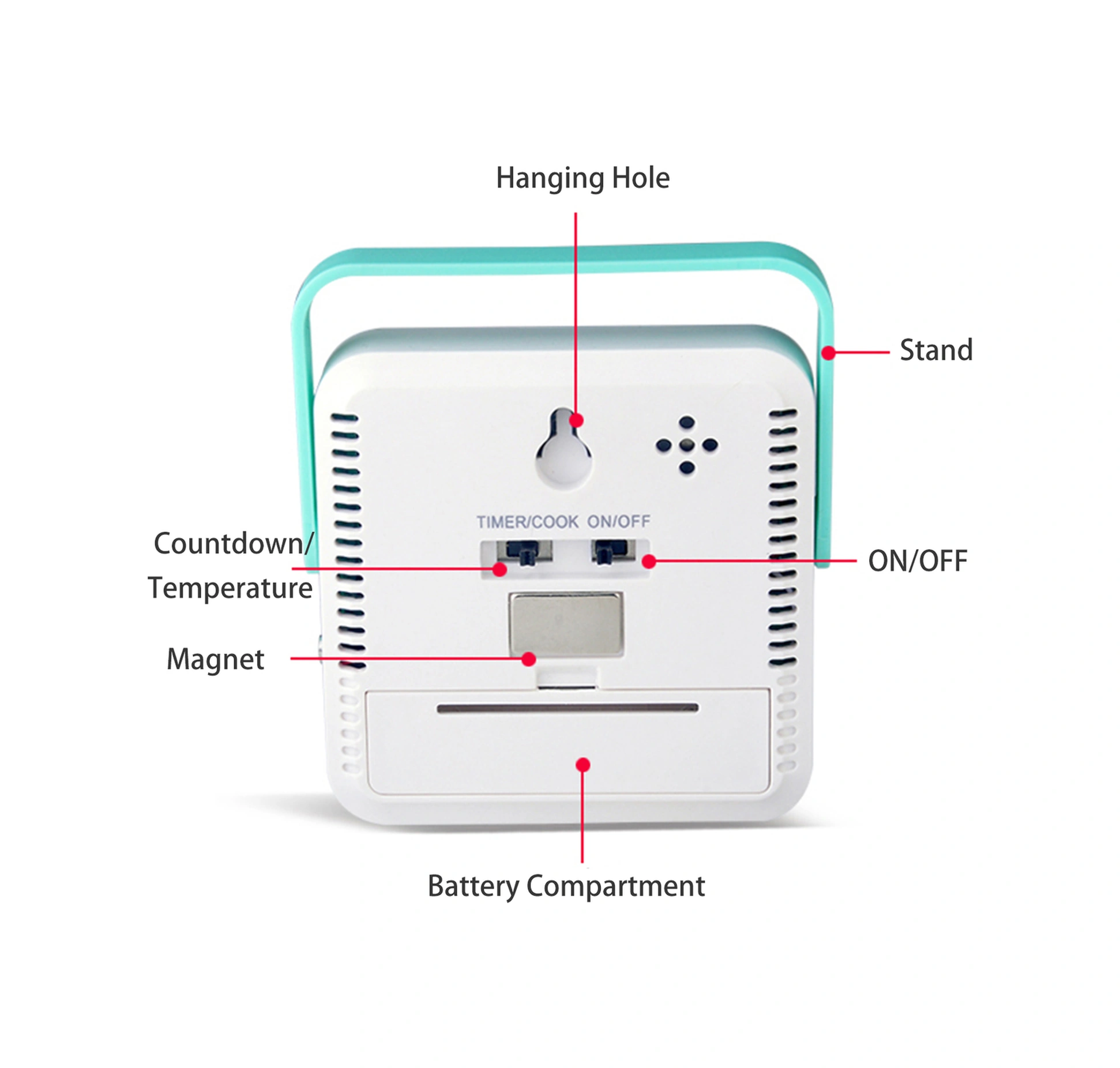 Neevoyu Tp12 Yeşil Yüksek Hassasiyetli Zamanlayıcı Ve Sıcaklık Alarmlı Termometre 0-250 C