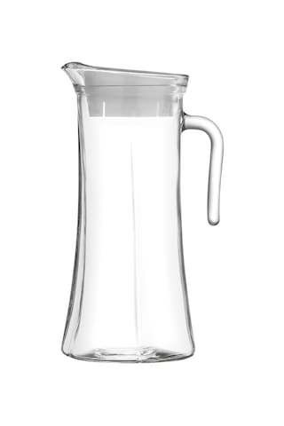 LAV Truva Cam Sürahi Tekli 1,4 L Kulplu Beyaz Plastik Kapaklı