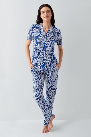 Arnetta Kadın Lacivert Gömlek Pijama Takım Ar3607-s-v3 Mavi