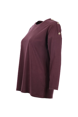 On Kadın Oversize Uzun Kol Minimalist Bluz - Rahat Ve Şık Bordo