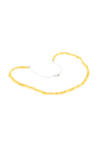Hakiki Doğal A Kalite Sitrin Taşı Kolye 1.Kalite Beyaz