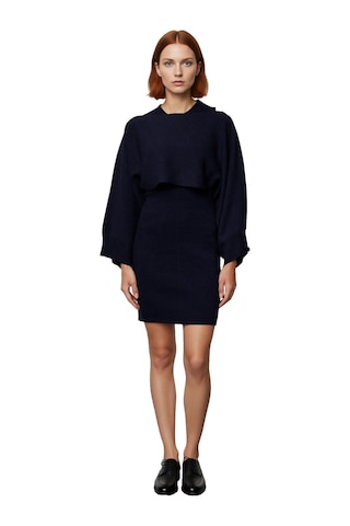 Ersefa Kadın Casual Triko Bisiklet Yaka Bodycon Mini Elbise Ve Bolero Ta Lacivert