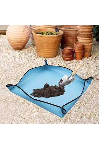 Pazly Taşınabilir Suntek Saksı Matı Değiştirme Çiçek 50x50cm-mavi Rq