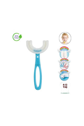 Mas Lord U Tipi Yeni Nesil Diş Fırçası - Mavi - Düz Model  6-12 Yaş