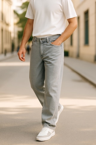 Cedy Denim Yüksek Kalite Baggy Fit Jean Leon Yüksek Bel Bol Kesim Kot Pantolon C352 Açık Gri