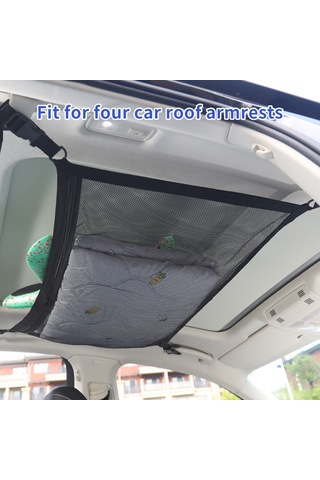 Gajeena Araç Tavanı İçin Ayarlanabilir Siyah Bagaj Saklama Filesi - Polyester Malzeme, Kolay Montaj Siyah