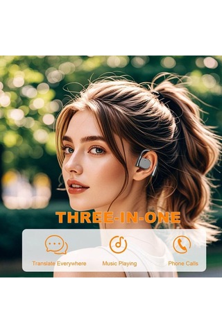 Vkemall M111 Kablosuz Bluetooth Kulaklık: Uzun Pil Ömrü, Gürültü Engelleme, Aı Çeviri Ve Kulak Dışı Tasarım - Siyah