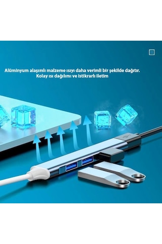 Eıma Ehb-12 Type-c Usb Çoklayıcı Hub 4 Port Usb 3.0 Dönüştürücü Adaptör