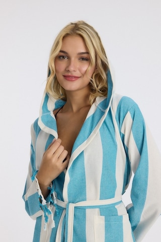 Mulberry Striped Peştemal Bornoz Banyo Ve Plaj Elbisesi Mavi