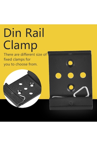 Youtek 35mm Din Rayı Sabitleyici Klem 5 Delikli, Aluminyum, Pürüzlü Siyah Diğer