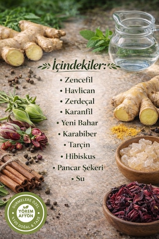 Yörem Afyon Saf Bitkisel Küp Atom Çayı 7 Baharatın Tam Dengesi, İçinizi Isıtan En Doğal Mola, Glikozsuz 150gr