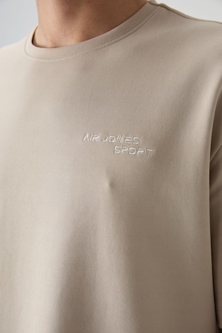 Tommy Life Bej Pamuklu Kalın Yumuşak Dokulu Oversize Fit Nakışlı Erkek Eşofman Takım - 85252 Bej