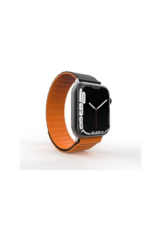 Apple Uyumlu Watch 10 42mm Zore Krd-122 Silikon Kordon Strap Kayış-siyah-turuncu