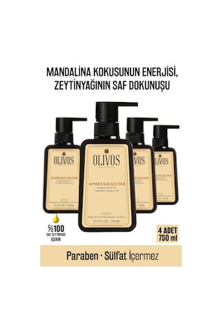 Olivos Zeytinyağlı Mandalina Kokulu Banyo Duş Jeli 4 x 750 ML