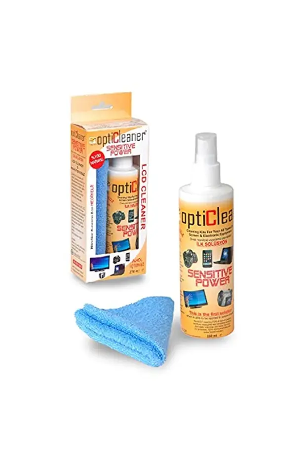 Opticleaner Lcd Ekran Ve Notebook Temizleme Seti 250ml Solüsyon + Temizleme Bezi