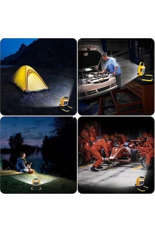 Solar Led Light Çakarlı Solar Projektör - Powerbank Kamp - Dış Mekan Güneş Enerjili 12000mah- 84x4 336led 5570 Diğer