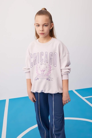 DeFacto Kız Çocuk NBA Chicago Bulls Oversize Geniş Kalıp Bisiklet Yaka Sweatshirt C0802A824SPPN424 Pembe
