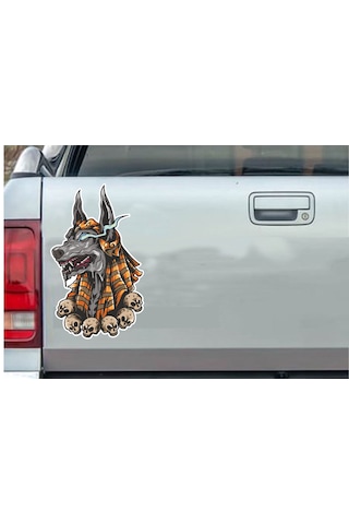 Anubis Mumya Kurukafa Sticker - Araba Oto Araç Motosiklet Karavan Cam Sticker - 00055 12X7 Cm