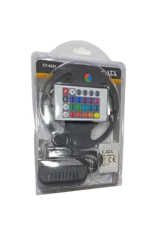 Cata Ct-4557 Rgb Şerit Led Seti 5 Mt Rgb Led+trafo+rgb Kumanda Çok Renkli