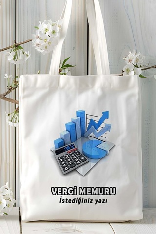 Art Hediye Vergi Memuru Baskılı Bez Omuz Çantası Kişiye Özel Model 5 Çok Renkli