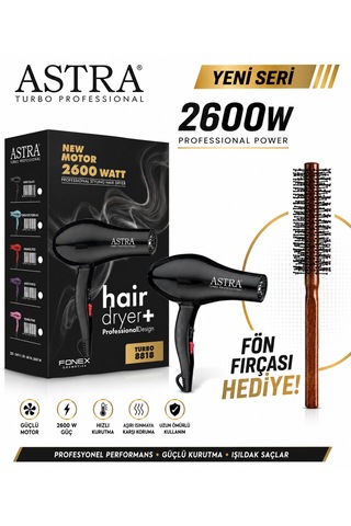 Astra 8818 Viğo Turbo Profesyonel 2500W Saç Kurutma Makinesi Siyah