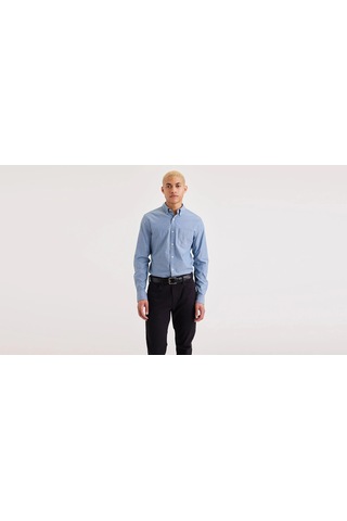 Dockers T3 Oxford Slım Oak Tree Oxford Delft Pat Erkek Yeşil Gömlek - A8816