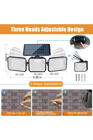 Trendooze Güneş Enerjili Bahçe Lambası, Ip65 Su Geçirmez, 400 Lumen, Hareket Algılayıcı