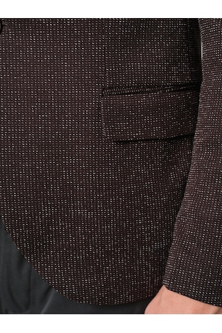 Bonesti Erkek Slim Fit Blazer Ceket Kahverengi Desenli