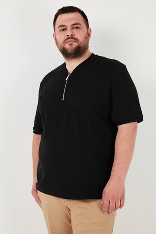 Buratti Büyük Beden Pamuklu Regular Fit Erkek T Shirt 5902653B Siyah