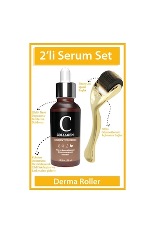 Dermaroller Goldenroller & Collagen Serum Yaşlanma Karşıtı Set